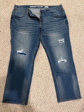 Men's Foundry Advance Flex 360° Athletic Fit Big Man Distressed 46x30